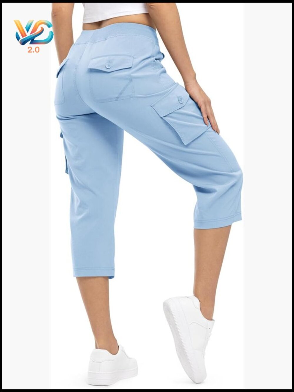 Womens Cargo Capris Lightweight Hiking Pants 6 Pockets Quick Dry Casual Outdoor